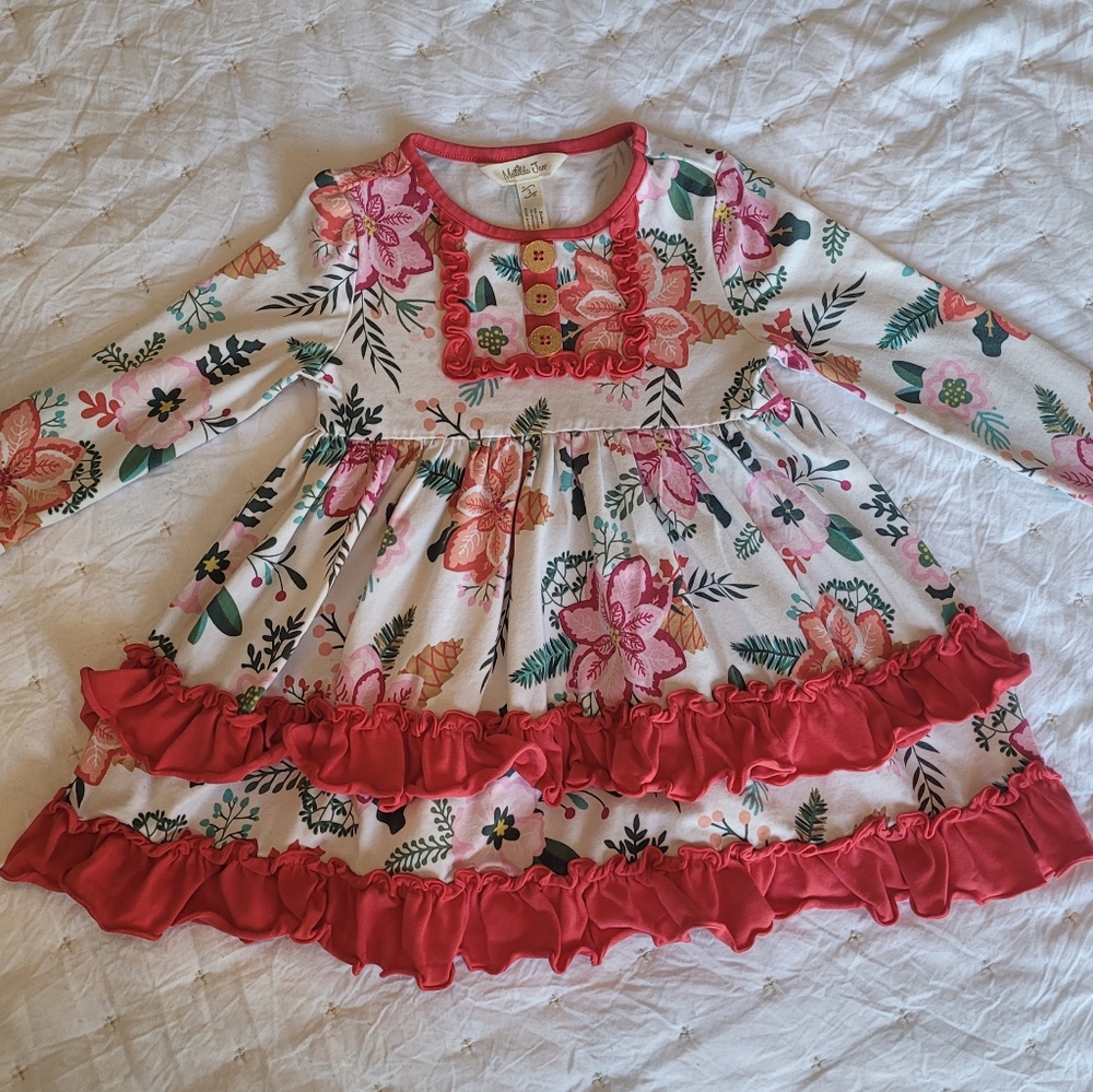 Matilda Jane Wonderment Talk About Floral dress features Flowers Ruffles Size 2